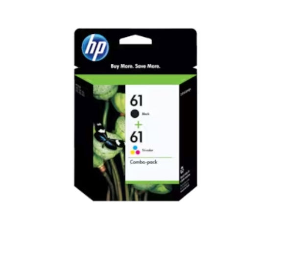 HP 61 2-pack Black/Tri-color Original Ink Cartridges, CR259FN#140
