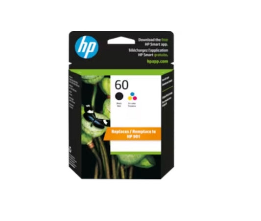 HP 60 2-pack Black/Tri-color Original Ink Cartridges, N9H63FN#140