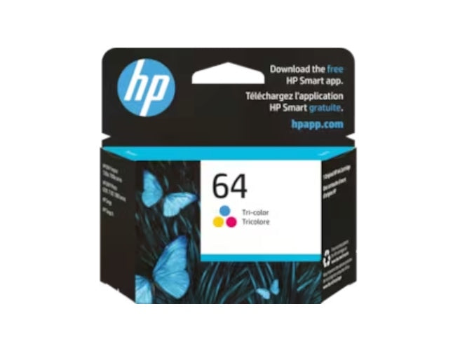 HP 64 Tri-color Original Ink Cartridge, N9J89AN#140