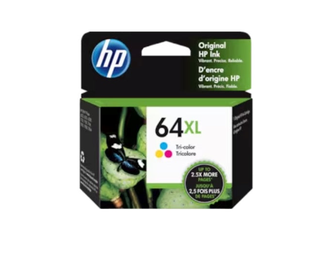 HP 64XL High Yield Tri-color Original Ink Cartridge, N9J91AN#140