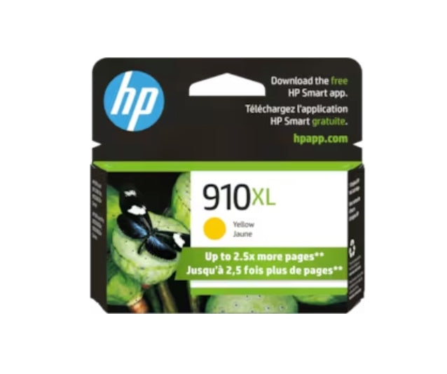 HP 910XL High Yield Yellow Original Ink Cartridge, 3YL64AN#140