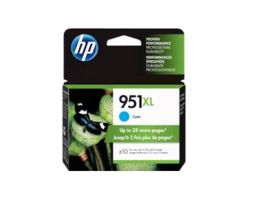 HP 951XL High Yield Cyan Original Ink Cartridge, CN046AN#140